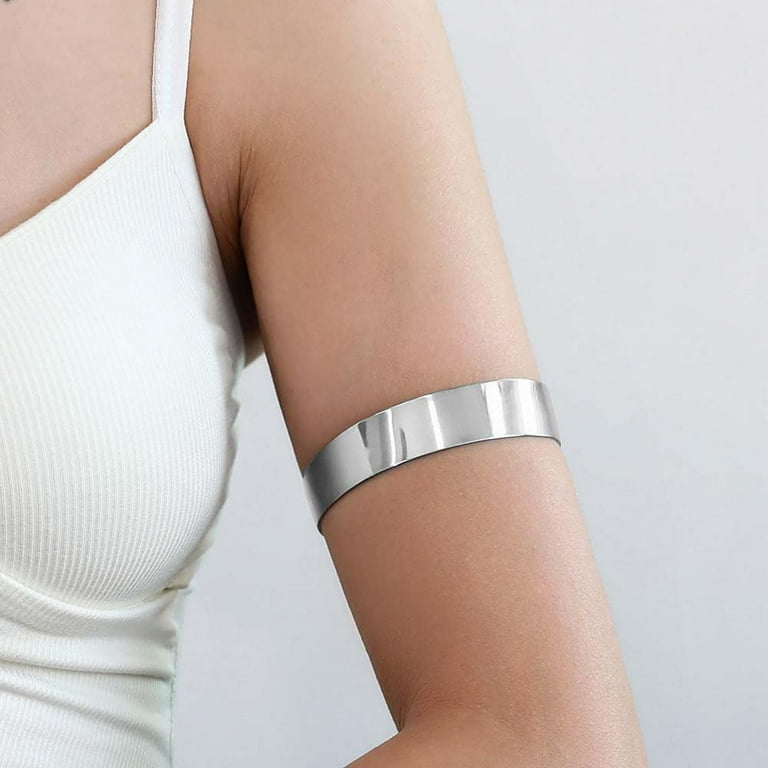 2Pcs Upper Arm Bracelet Cuff Bangle Minimalist Gold Metal Coil Arm