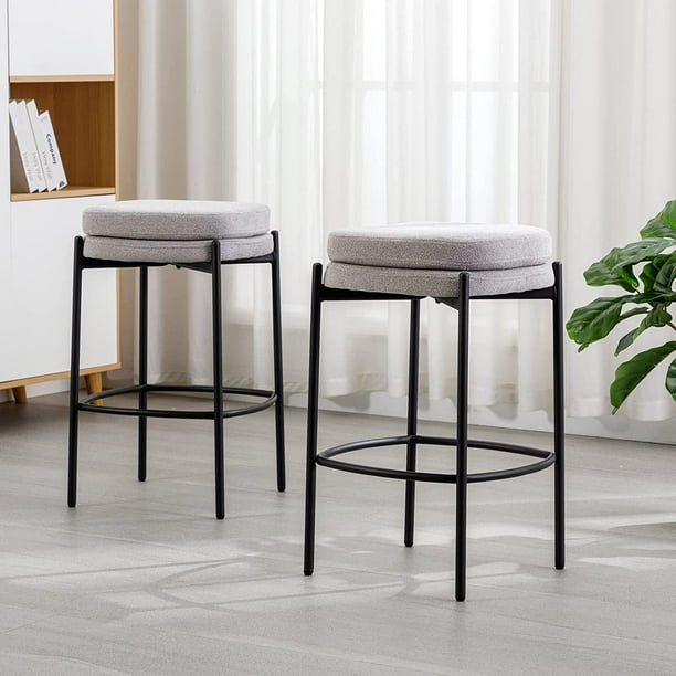 Duhome Modern Barstools Counter Stools Set of 2 Boucle Fabric Counter