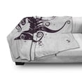 thumbnail image 3 of Retro Soft Flannel Fleece Blanket, Abstract Portrait of a Fantasy Girl with Long Fly-Away Hair and Butterflies, Cozy Plush for Indoor and Outdoor Use, 60" x 80", Eggplant and White, by Ambesonne, 3 of 6