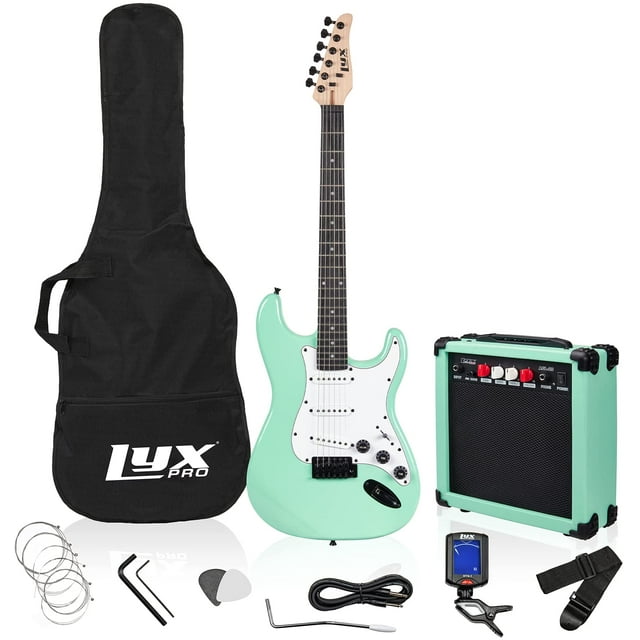 LyxPro Beginner 39” Electric Guitar & Electric Guitar Accessories, Black