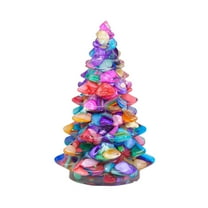 Christmas Tree Figurine Crystal Christmas Tree Decoration Resin Crystal Christmas Tree Beautiful Unique Xmas Christmas Decoration Xmas Ornament for Fireplace Tabletop Centerpiece with Gift Box
