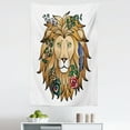 thumbnail image 1 of Animal Print Tapestry, Horoscope Portrait Head of Lion with Flowers on the Fur King and Power Sign Art, Fabric Wall Hanging Decor for Bedroom Living Room Dorm, 5 Sizes, Brown, by Ambesonne, 1 of 1