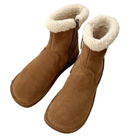 

Fur Lined Boots Women | Keep Warm Women s Winter Boots | Women s Zip Fashion Boot Shorty-New Mid Calf Winter Snow Boots For Women