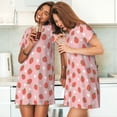 thumbnail image 4 of Fotbe Strawberry Bata de Dormir para Mujer con Estampado, Camisón de Algodón de Manga Corta, Ropa de Dormir Casual, 4 of 6