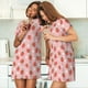 thumbnail image 4 of Fotbe Strawberry Bata de Dormir para Mujer con Estampado, Camisón de Algodón de Manga Corta, Ropa de Dormir Casual, 4 of 6