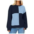 thumbnail image 1 of MeetoTime Sweat-Shirt pour Femmes Décontracté à Manches Longues Col Rond Hoodies Colorblock Mode Pull Tops, 1 of 8