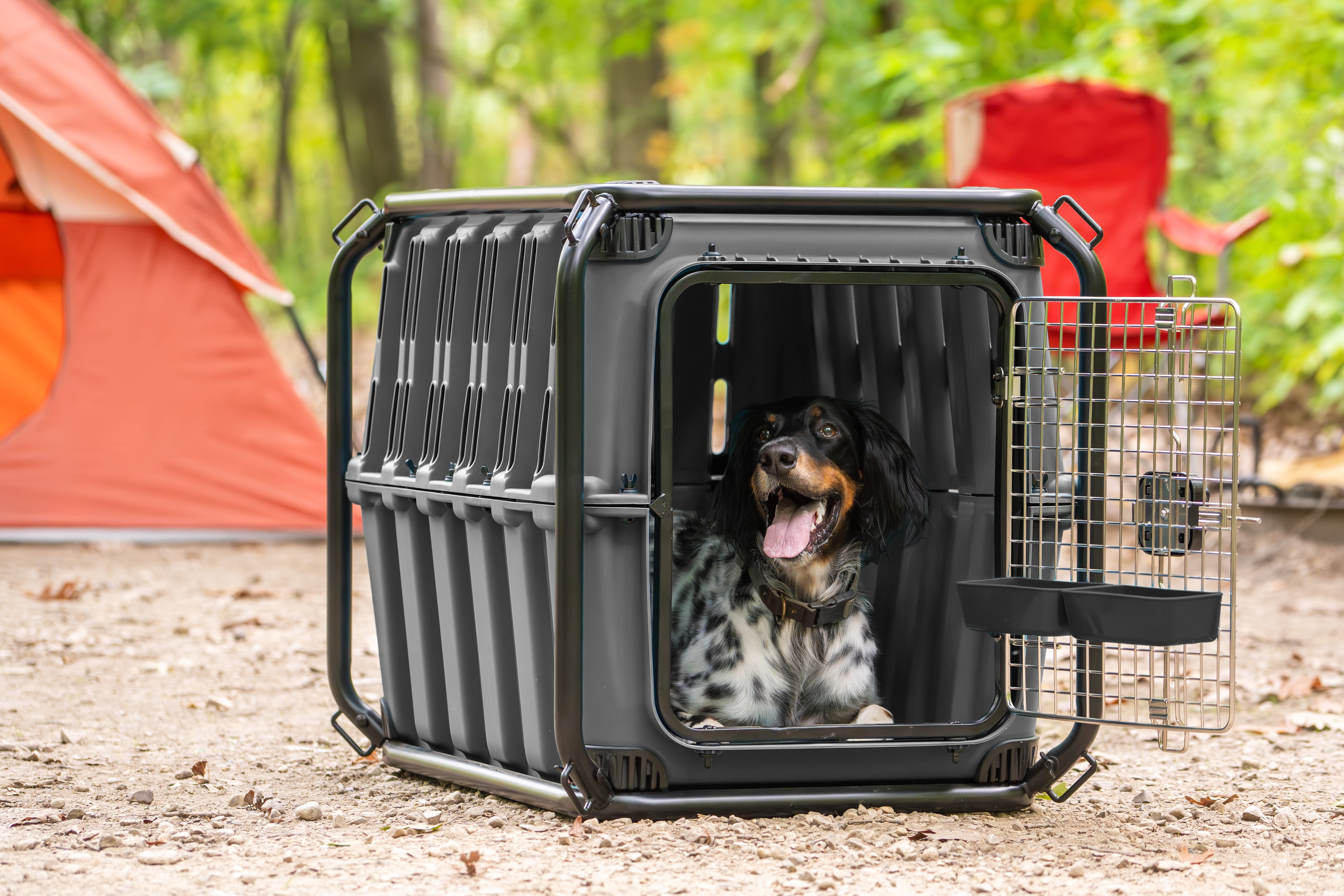 Mammoth Guardian Strong and Durable 36 inch Plastic Dog Kennel, Gray