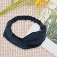 thumbnail image 4 of Unique Bargains Stripes Elastic Cross Headwrap Navy Blue, 4 of 6