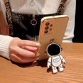 thumbnail image 3 of Cute Astronaut Stand Holder Phone Case for Samsung Galaxy A53 5g 6.5 inch Luxury Electroplated Hearts Cover with Camera Protection Soft Silicone Shockproof Kickstand Bumper (White), 3 of 9
