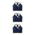 thumbnail image 2 of Thinsony Supportive Sports Bra Yoga Crop Top Vest for Workouts Blue L 3Set, 2 of 6