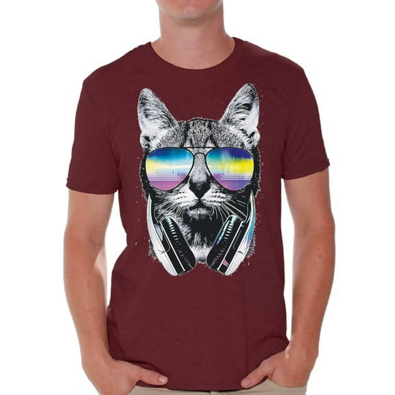 Awkward Styles Cat T-Shirt Sunglasses T Shirts for Men