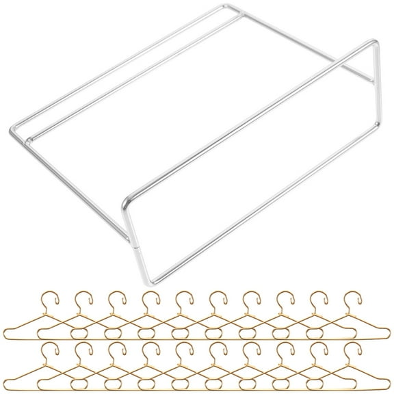 1 Set Miniature Doll Clothing Rack Doll Coat Hanger for Doll House Decoration