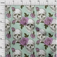 thumbnail image 3 of oneOone Rayon Light Green Fabric Skull Dress Material Fabric Print Fabric By The Yard 56 Inch Wide, 3 of 5