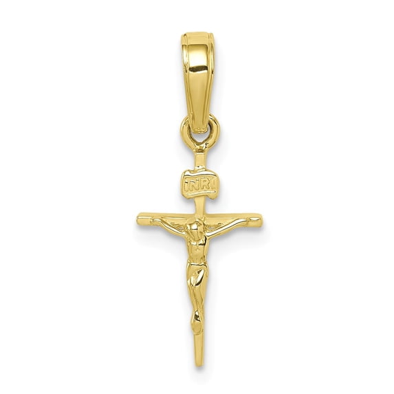 FB Jewels 10K Yellow Gold Small Inri Crucifix Pendant