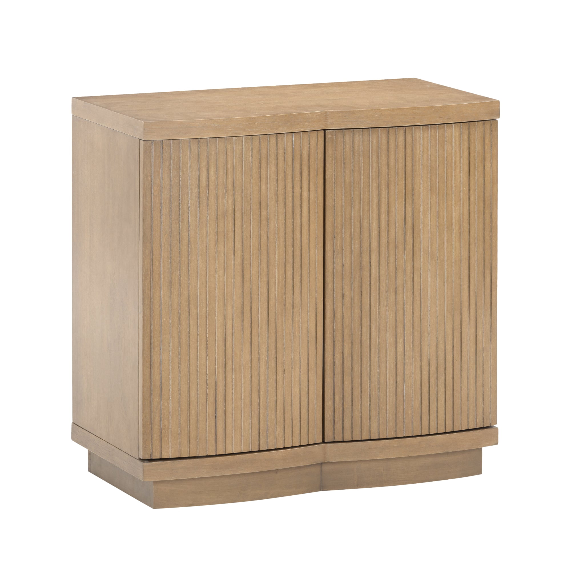 Nathan James Tambellini Mid Century Modern Cabinet, Accent Cabinet with Doors for Kitchen or Living Room with Solid Wood Base, Light Brown
