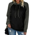 thumbnail image 2 of Fesfesfes Women Hooded Casual Long Sleeve Hoodie Patchwork Ladies Tops Sweatshirts or, 2 of 6