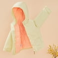 thumbnail image 3 of URMAGIC Toddler Boy Girl Fall Warm Jacket Kids Solid Color Long Sleeve Hooded Outwear Flannel Coat, 3 of 8