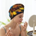 thumbnail image 6 of Pofeuu Sunflower Starry Night Vibes Print Coral Velvet Dry Hair Cap,Microfiber Hair Towel Wrap for Women Wet Hair,Quick Dry Turban, 6 of 6