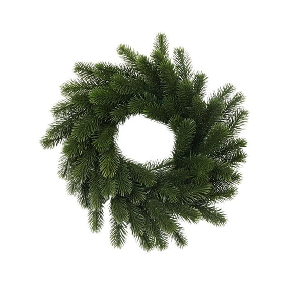 PPKVUFD 14" Christmas Wreath for Front Door, Artificial Christmas Wreaths Faux Green Fake Pine Needles Wreath for Front Door Wall Windows Indoor Outdoor Christmas Decor