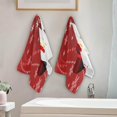 thumbnail image 4 of SKYSONIC 2 Pack Xmas Snowman Snowflakes Hand Towels, 28.3"x 14.4" Ultra Soft and Absorbent Red Decorative Fingertip Towels for Home, Bathroom, Kitchen, 4 of 5