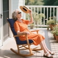 thumbnail image 2 of XXLYY Outdoor High Back Chair Cushions 2-Pack, 44”x22”x4” Waterproof Fade-Resistant Cushions with Ties for Adirondack & Rocking Chairs, 2 of 7