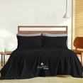 thumbnail image 2 of Couture Charm Hotel Luxury 600-TC Egyptian Cotton Queen Size 4-Pcs Sheet Set Fits Upto 6-9" Deep Pocket (Solid, Black), 2 of 4