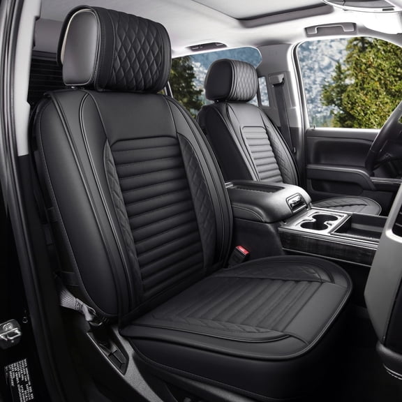 JOJOBAY Chevy Silverado Seat Covers,GMC Sierra Seat Covers,Custom Fit 2007-2026 1500 2500HD 3500HD Crew Double Extended Regular Cab,LT LZT RST Trail Boss(Front Pair,Black)