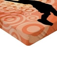 thumbnail image 2 of Ambesonne Orange Fitted Sheet, Basketball Dunk Athlete, King Size, Pale Orange Black, 2 of 3