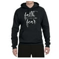 thumbnail image 2 of Cute Christian Quote Faith Over Fear Inspirational/Christian Unisex Graphic Hoodie Sweatshirt, Black, 3XL, 2 of 3