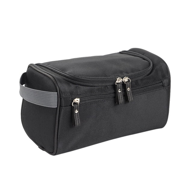 Neceser de viaje multifunción para artículos de aseo, portátil, colgante, organizador de cosméticos, gran capacidad, impermeable, color negro.