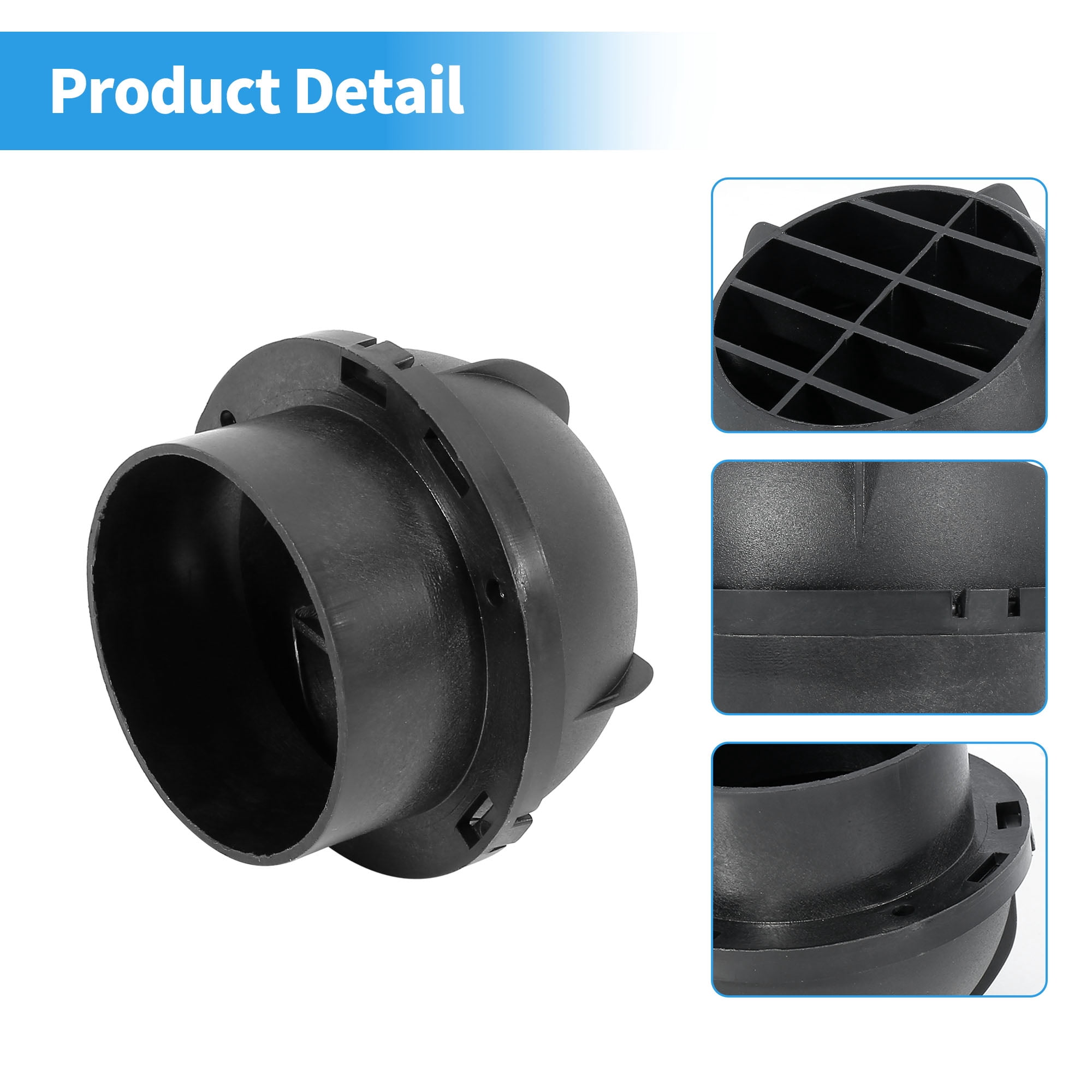 Unique Bargains 75mm Car Heater Ducting Warm Air Vent Outlet Black Universal Fit