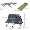 thumbnail image 3 of Outsunny Camping Tent Cot, Multifunctional Folding Tent Combo, Portable Off-Ground Tent Shelter with Self-Inflating Air Mattress and Carry Bag for 1 Person, 3 of 10
