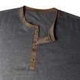 thumbnail image 7 of WAENQINLA Big and Tall Henley Shirts for Men Short Sleeve Button V Neck Cotton T-Shirts Color Block Soft Lightweight Shirts Bronze T Shirts,Size S-3XL, 7 of 7