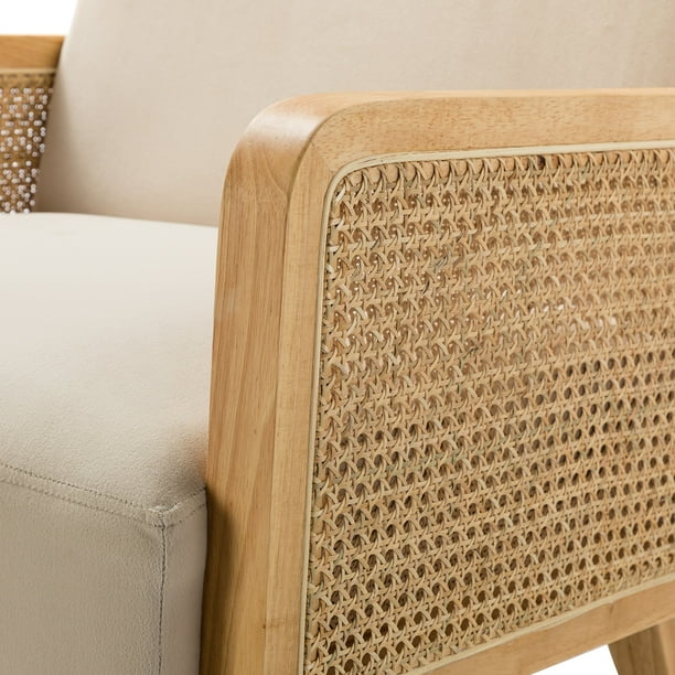 Delphine beige natural legs 2024 cane accent chair