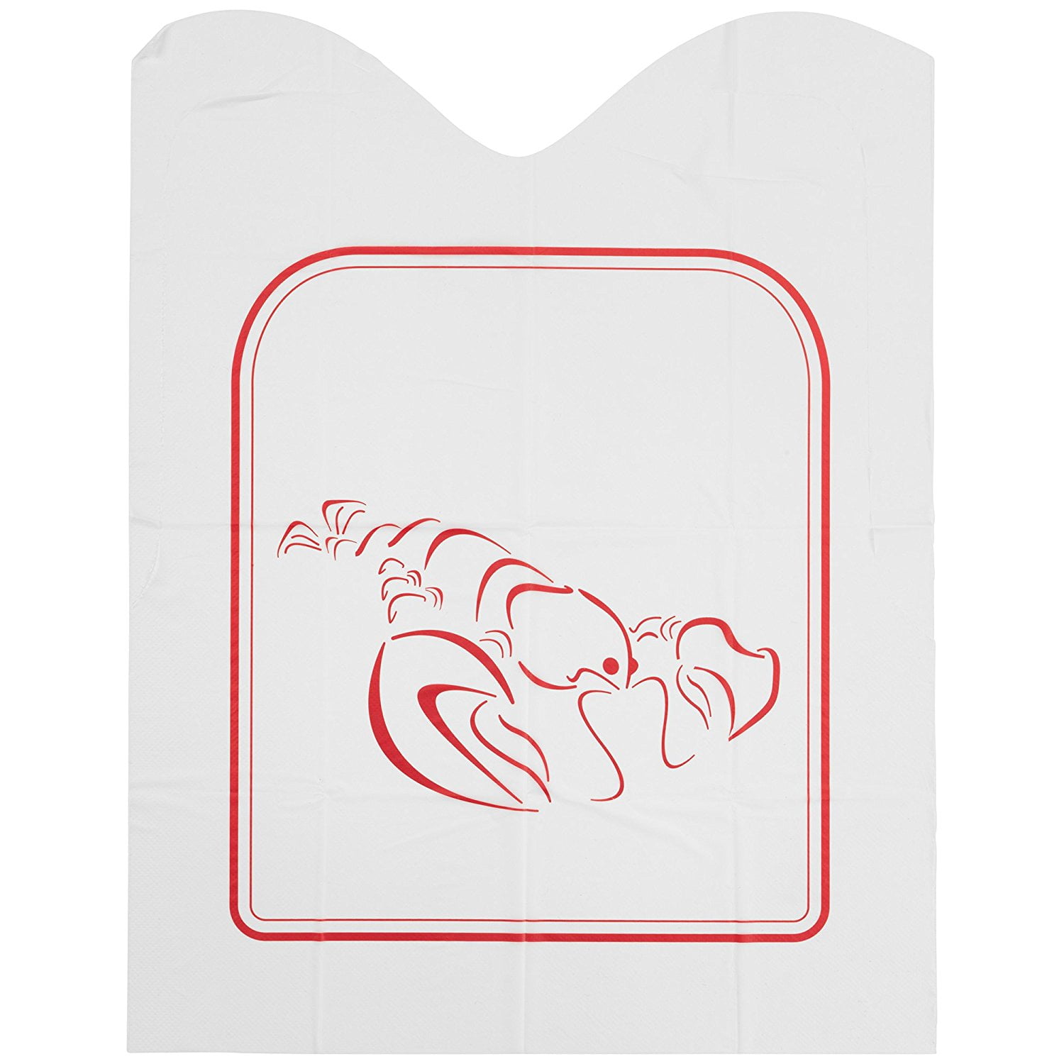 12ct PROfreshionals Lobster Bibs Plastic Disposable Seafood Restaurant Poly Bibs