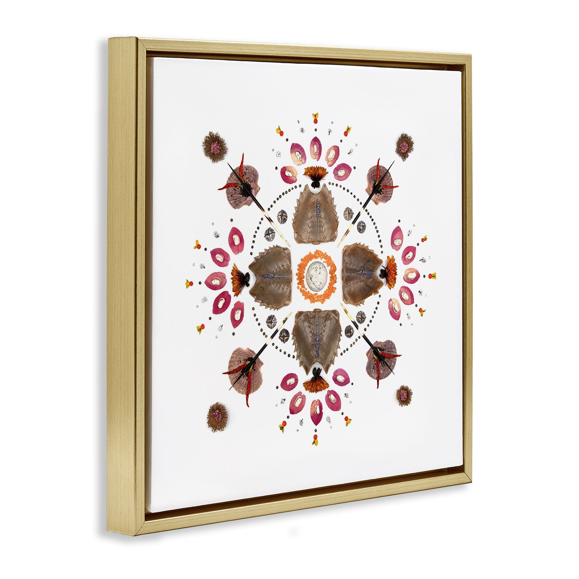 Stupell Industries Symmetrical Nautical Collection Gold Framed Floater Canvas Wall Art, design by Beth Adoette