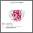 thumbnail image 5 of Gem Stone King 10.07 Cttw Pink Created Sapphire Engagement Ring for Women | 925 Sterling Silver| Octagon 14X10MM | Gemstone September Birthstone | Size 5, 5 of 5