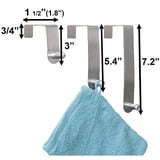EVIDECO Attaccapanni Da Porta Con 6 Ganci - Over-the-Door In Metallo Grigio Cromato - Senza Fori, Misura 26x20x4,5 Cm