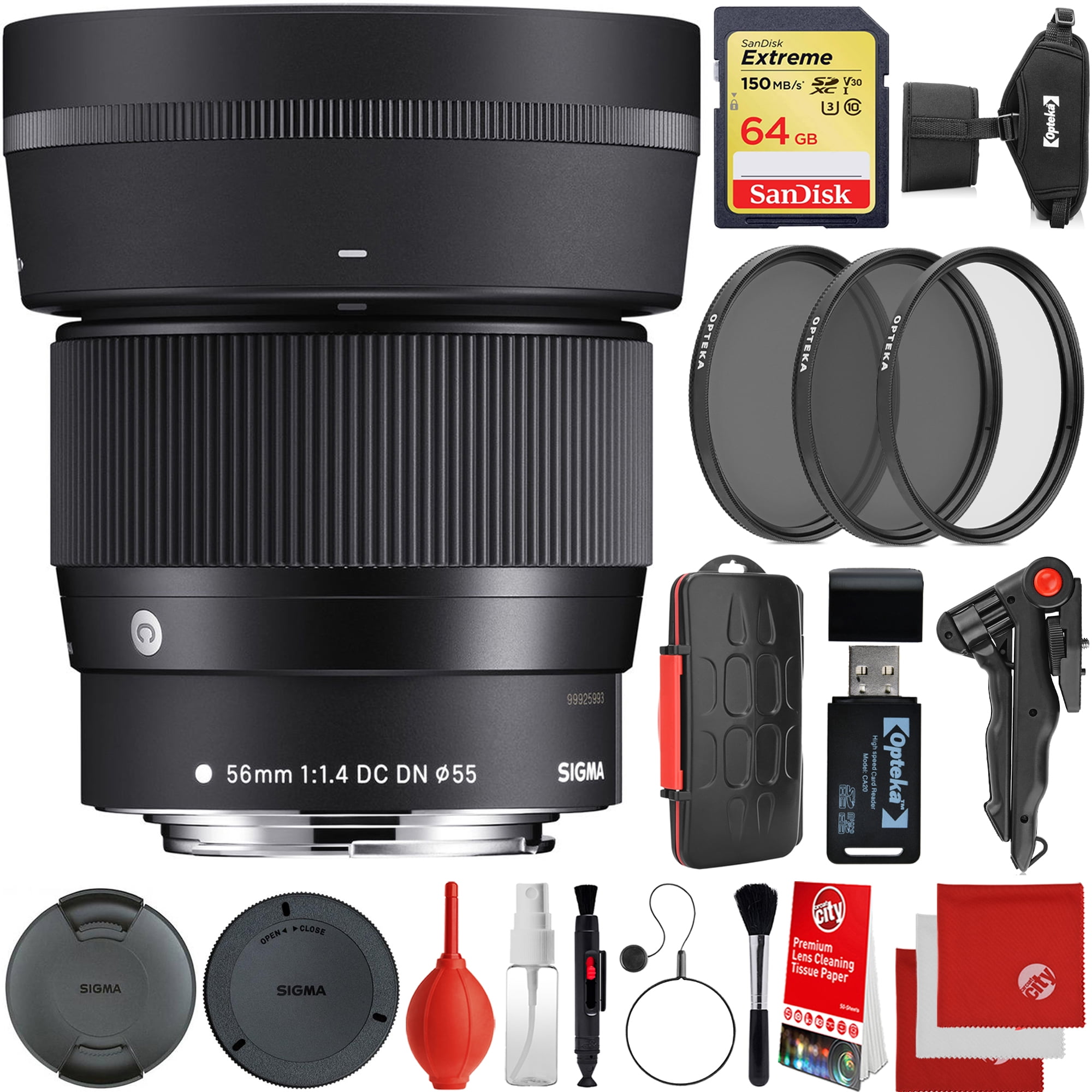 Sigma 56mm f/1.4 DC DN Contemporary Lens Canon EOS EFM Mount Bundle