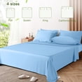 thumbnail image 3 of LBRO2M Cooling Bamboo Sheets Set, Hotel Luxury Silky Breathable 4Pcs/6Pcs Bedding Sheets & Pillowcases(King, Lake Blue), 3 of 6