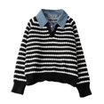 thumbnail image 4 of Bovemsi Womens Sweaters Women's Button Down Long Sleeve Crewneck Crop Cardigan Sweater Cute Knitwear Clothes Cute Sweaters, 4 of 8