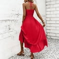 thumbnail image 4 of Npasoilc Summer Backless Hanging Neck Dresses for Women Sleeveless Solid Color A-Line Long Dress, 4 of 6