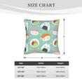 thumbnail image 4 of Bingfone Kawaii Sushi Linen Throw Pillow Covers Cushion Case Pocket Button Vintage Farmhouse Pillowcase for Sofa Couch Bed 16"x16", 4 of 9