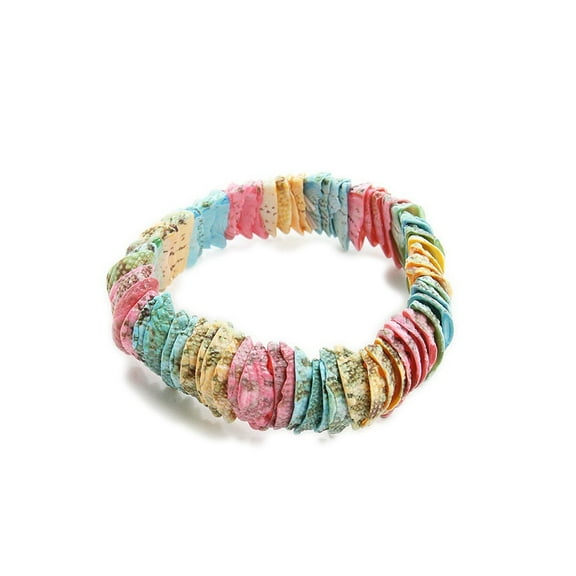 7 Inches Multi-Color Stretch Shell Bracelet