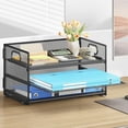 thumbnail image 3 of Letter Tray Paper Organizer with Handle Sliding Tray Metal Mesh Desk File Folder Paper Sorter Organizer for Home Office School Desk Supplies Organization, 3 of 7