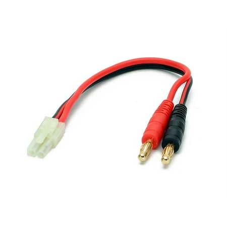 Bullet Air - Battery Charger Charging Cable: AIRSOFT Male (Tamiya Mini) to 4mm Bullet Banana Plugs