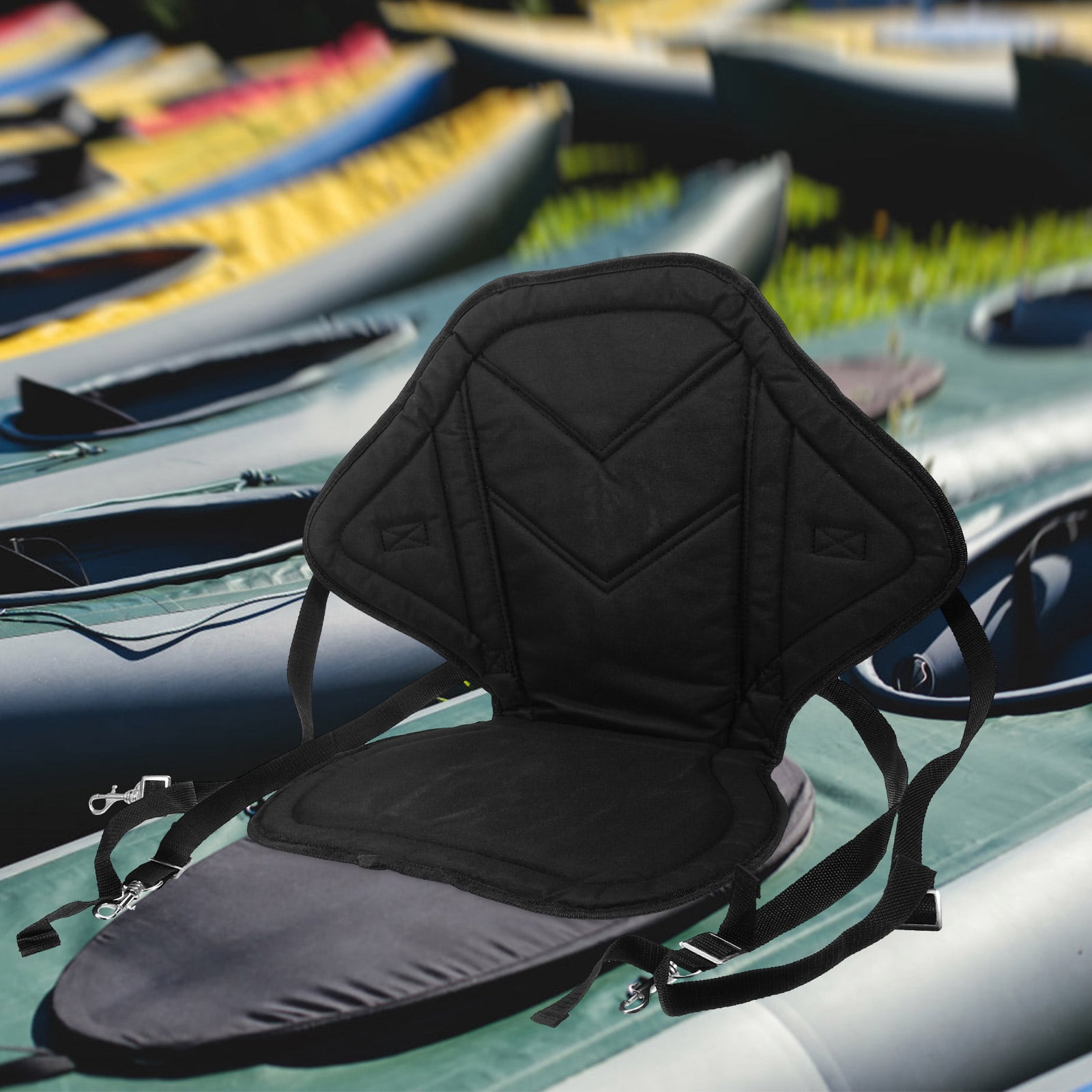 SWETRACE 1Set Kayak Backrest Pad Black Oxford Cloth for Kayak Back Support