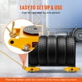 thumbnail image 5 of VEVOR 4PCS Machinery Skate Dolly, 26455LBS/12T Industrial Machinery Mover, Heavy Duty Carbon Steel Machinery Moving Skate & 4 Carbon Steel Wheels and 360° Rotation Non-slip Cap for Warehouse, Factory, 5 of 9