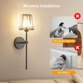thumbnail image 4 of Juego de 2 apliques de pared L.JUJAM Crystal con pilas, color negro, 4 of 9