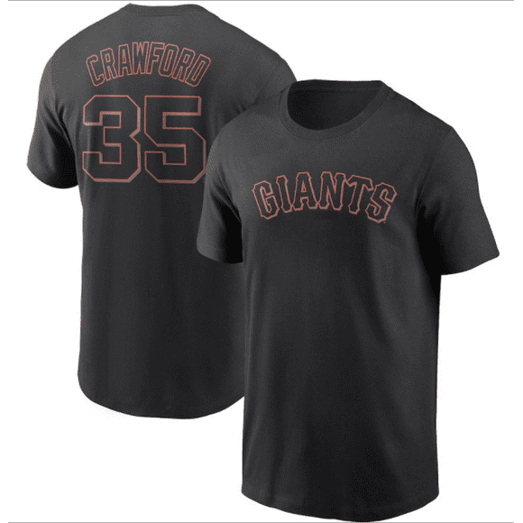 Men's Short Lightweight San Francisco Giants POSEY28# CRAWFORD35# Sport tee jacket pure cotton baseball Casual T-Shirt